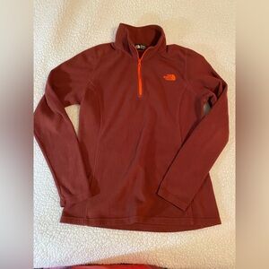 The North Face Maroon Fleece pullover. Women’s size Medium